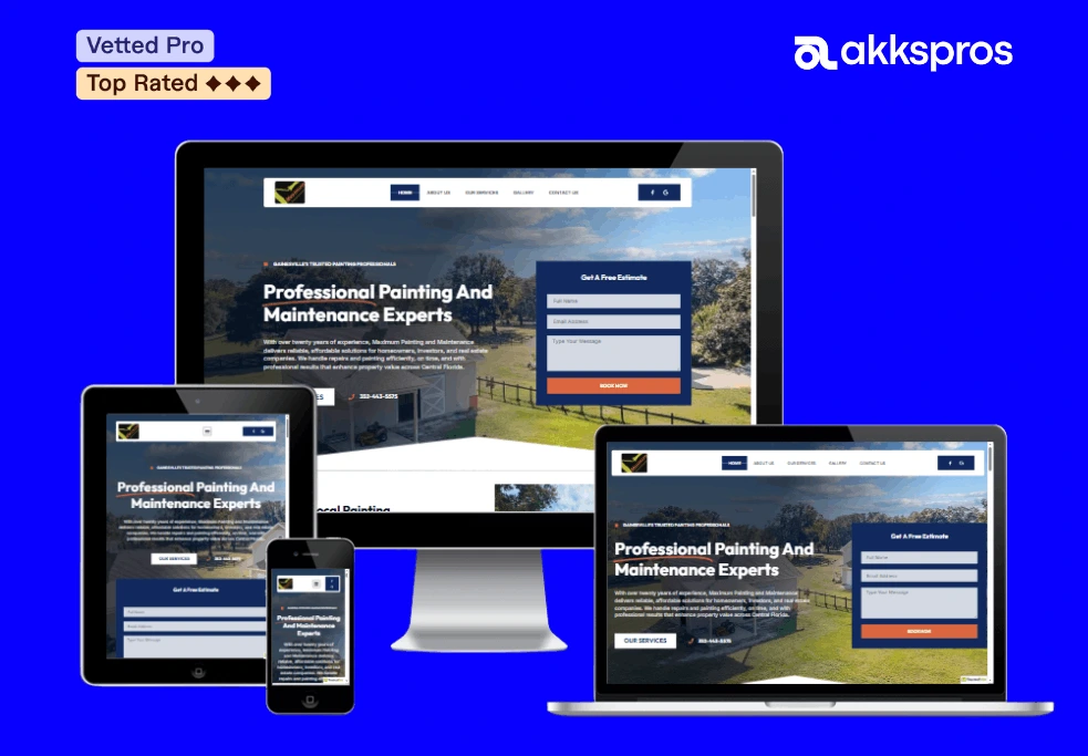 Maximum Painting FL WordPress website design and development for residential and commercial painting services