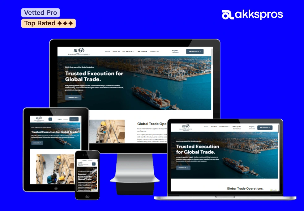 Ruvo Logistics WordPress website design for transportation and logistics company