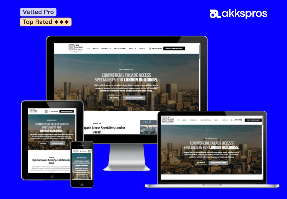 Sky Facade Access WordPress website design for facade and rope access services